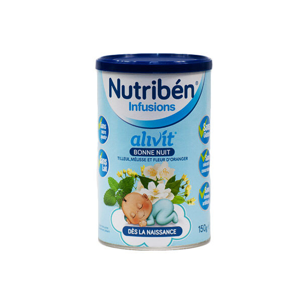 Nutriben Nutribén Infusions Alivit Bonne Nuit Tilleul Mélisse Fleur d'Oranger 150g