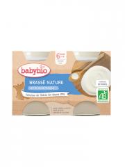 Babybio Brassé au Lait de Vache Français - Nature - Carton 2 pots de 130 g