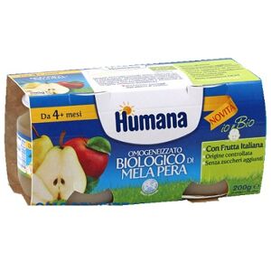 Humana Omogeneizzato Biologico Mela Pera 2x100 g