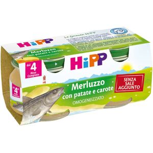 hipp omogeneizzato merluzzo con patate e carote 80 g 2 vasetti