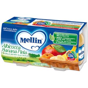 Mellin Omogeneizzato Albicocca Banana Mela 2 Vasetti 100 g