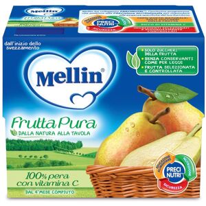 Danone Nutricia Spa Soc.Ben. Mellin Fruttapura Omogeneizzato Alla Pera 4X100 g - Merenda per Bambini