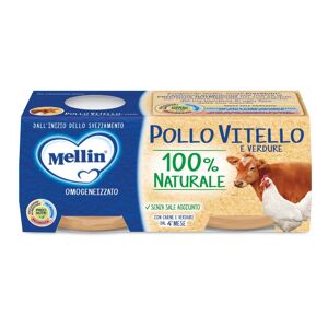 Danone Nutricia Spa Soc.Ben. Mellin Omogeneizzato Pollo e Vitello con Verdure 2x80g - Alimento per Bambini Senza Glutine