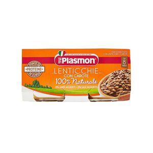 plasmon lenticchie con carote 100% naturale da 8 mesi 160 grammi