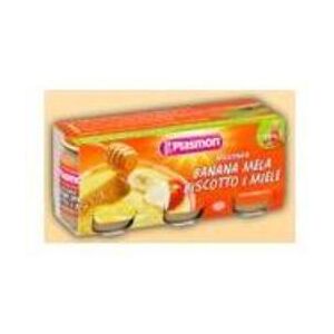 Plasmon Merenda Banana/mela/biscotto/miele 3x120 Gr