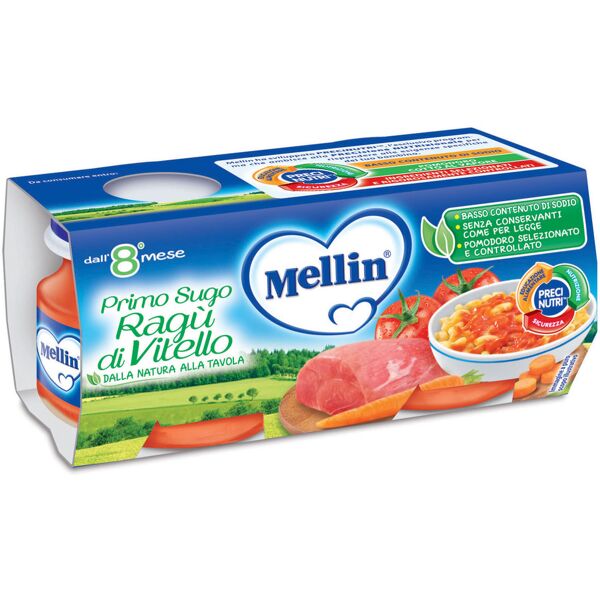 omogeneizzato mellin primo ragu' vitello 2x80g