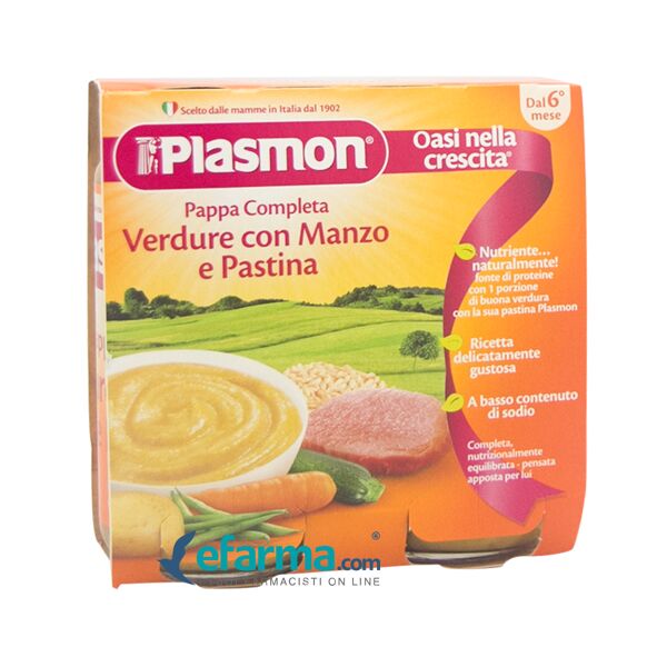 plasmon omogenizzato manzo e verdure 2 vasetti da 80 g