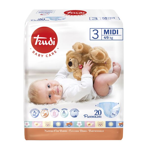 silc  spa trudi baby care pannolino bambini midi 4/9 kg 20 pezzi