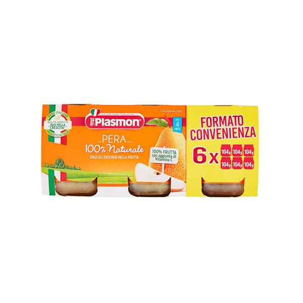 plasmon pera 100% naturale da 4 mesi 624 grammi