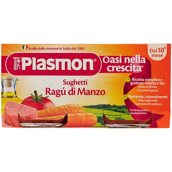 plasmon sughetti ragù di manzo 100% naturale dal 10° mese 160 grammi