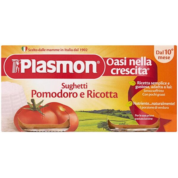 plasmon sughetti pomodoro e ricotta 100% naturale dal 10° mese 160 grammi