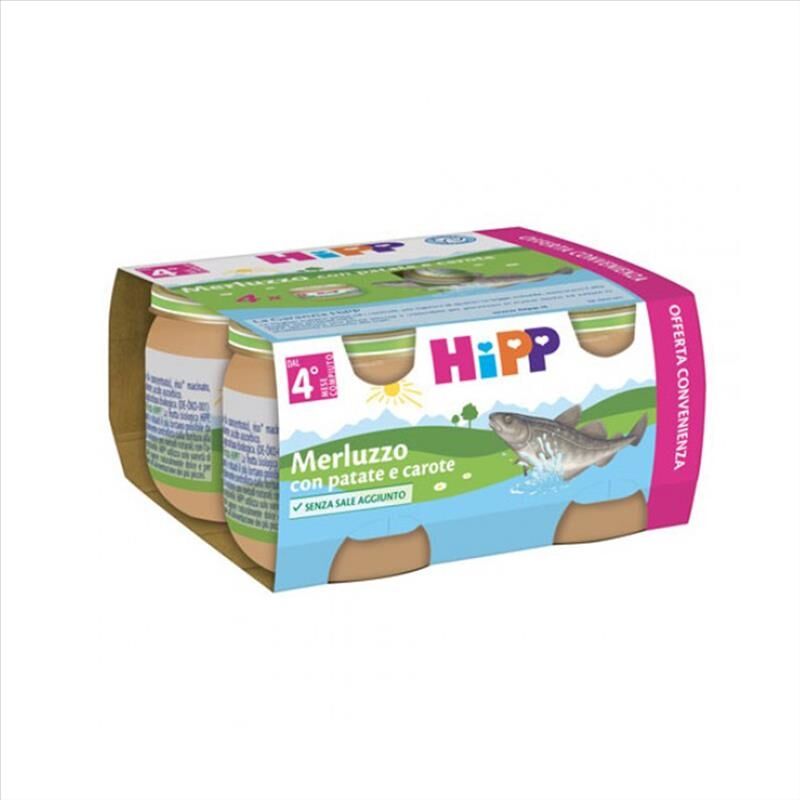 Hipp Merluzzo Patate e Carote Omogeneizzato, 4X80g