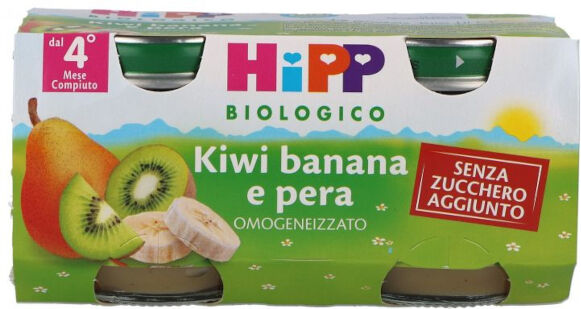 Hipp Bio Omogeneizzato Pera Kiwi Banana 2x80g