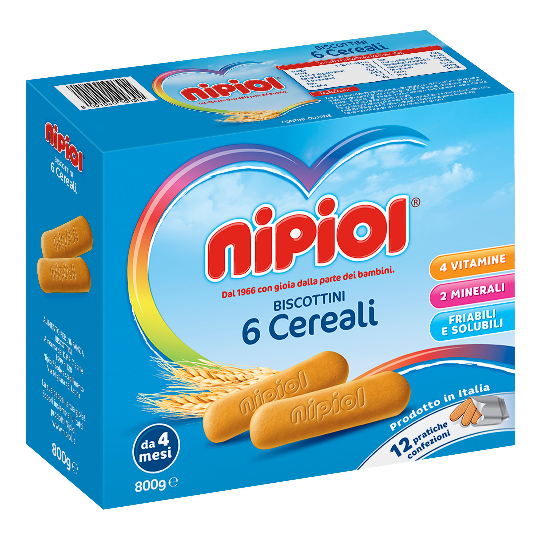 Nipiol (Heinz Italia Spa) Nipiol Biscott.6 Cereali 800g