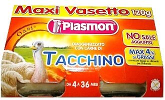 Plasmon (Heinz Italia Spa) Plasmon Omogeneizzato Tacchino 120 G X 2 Pezzi