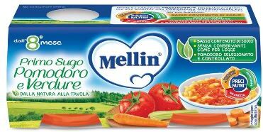 Mellin Primo Sugo Pomodoro E Verdure 2 Vasetti Da 80 G