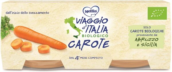 Mellin Viaggio Italia Omogeneizzato Bio Carote 2 X 80 G