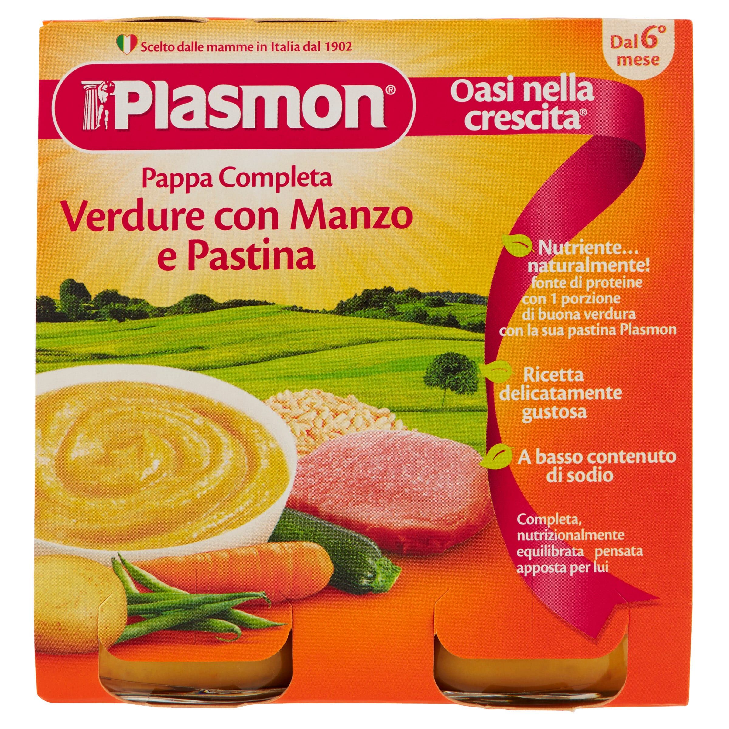 Plasmon La Pappa Completa Verdure, Manzo e Pastina 2 X 190 g