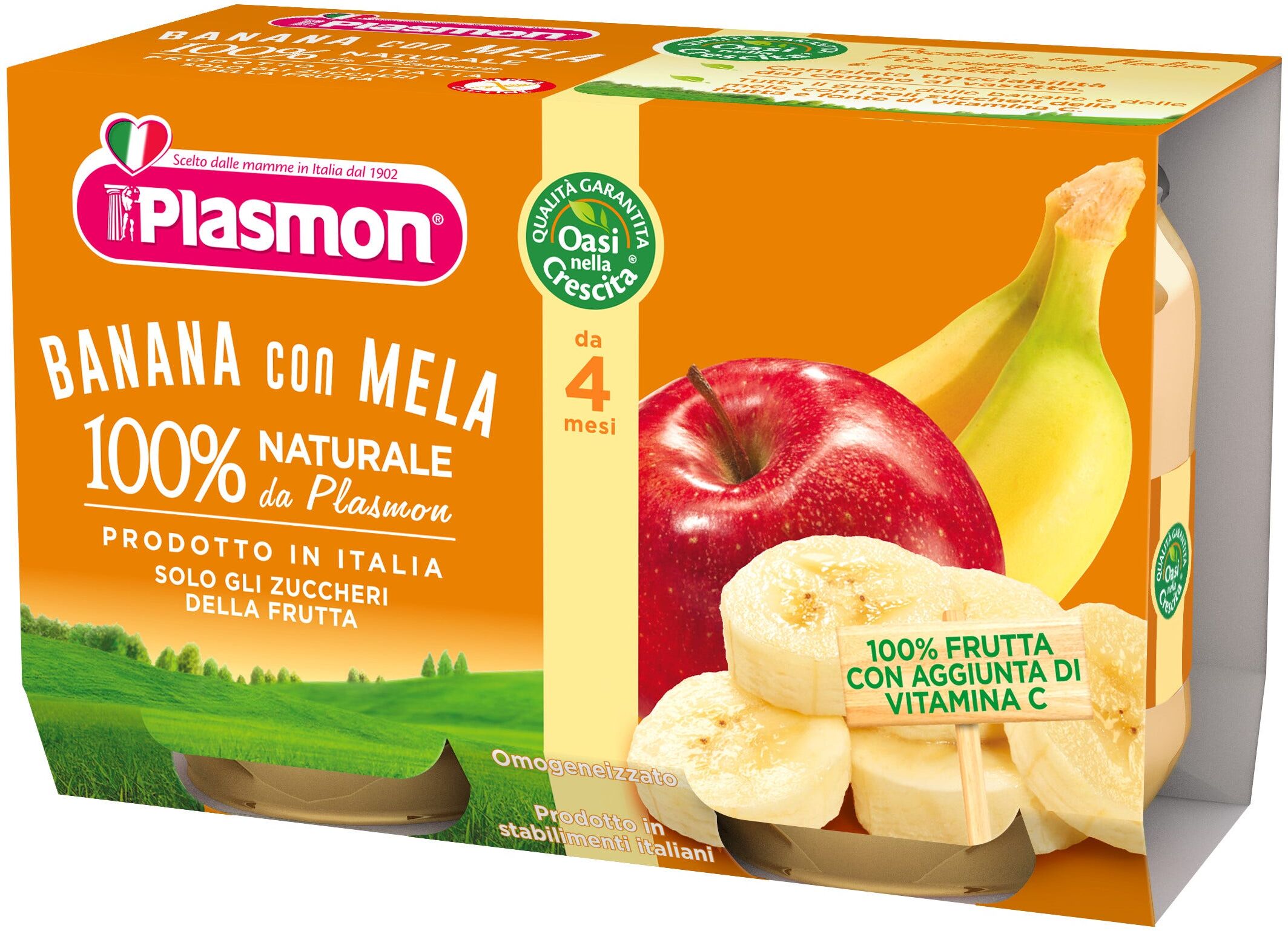 Plasmon Omogeneizzato Banana E Mela 2X104 G