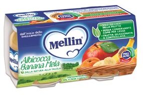 Mellin OMOGENEIZZATO Albicocca Banana Mela 2X100 G