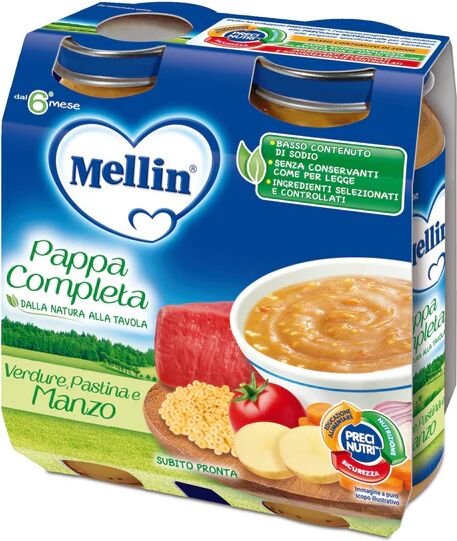 Mellin Pappa Completa Manzo 2 Vasetti 250 g