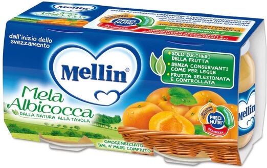 Mellin Omogeneizzato Albicocca Con Mela 2 Vasetti 100 g