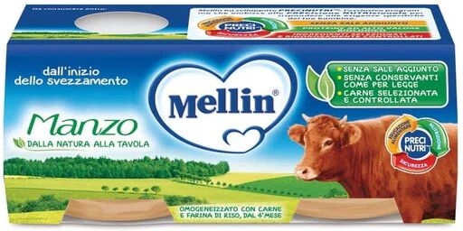 Mellin Omogeneizzato Manzo 2 Vasetti 80 g