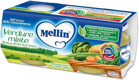 Mellin Omogeneizzato Verdure Miste 2 Vasetti 80 g