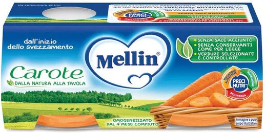 Mellin Omogeneizzato Carote 2 Vasetti 80 g