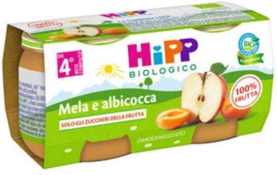 HIPP Omogeneizzato Bio Mela E Albicocca 2 x 80 g