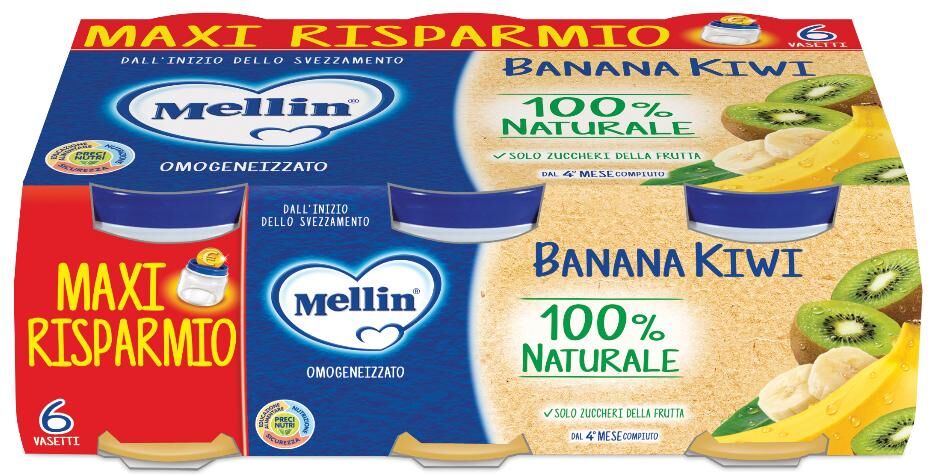 Danone Nutricia Spa Soc.Ben. Mellin Omog Banana/kiwi 6x100g