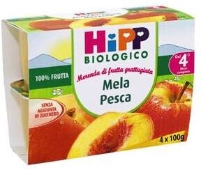 Hipp italia srl Hipp Bio Mer.Mela/pesca 4x100g