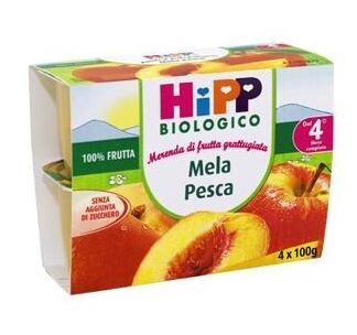 HIPP ITALIA Srl HIPP Bio Mer.Mela/Pesca 4x100g