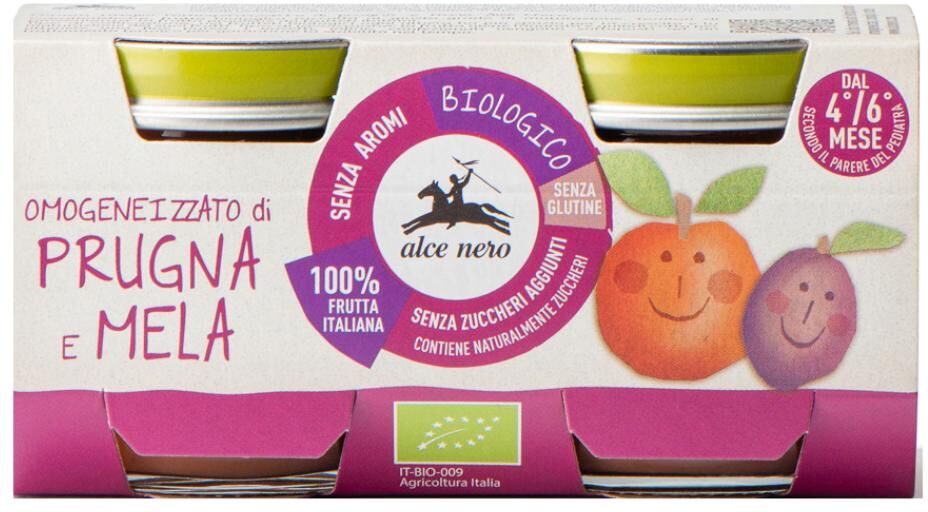 ALCE NERO OMOGENEIZ PRUGNA MELA2X80G ALCE