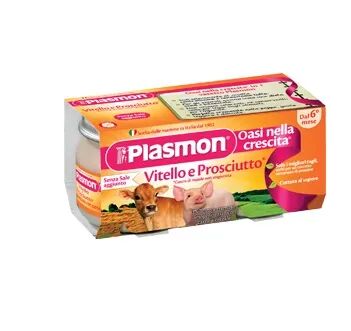 Plasmon Omogenizzato Vitello e Prosciutto 4 Vasetti da 80 g