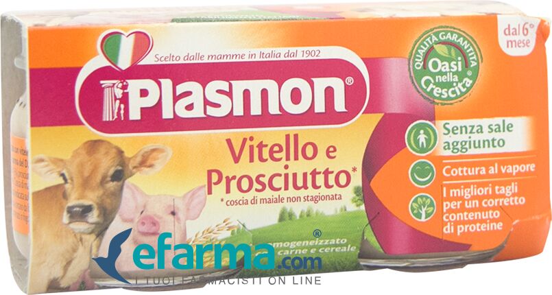 Plasmon Omogenizzato Vitello e Prosciutto 2 Vasetti da 80 g