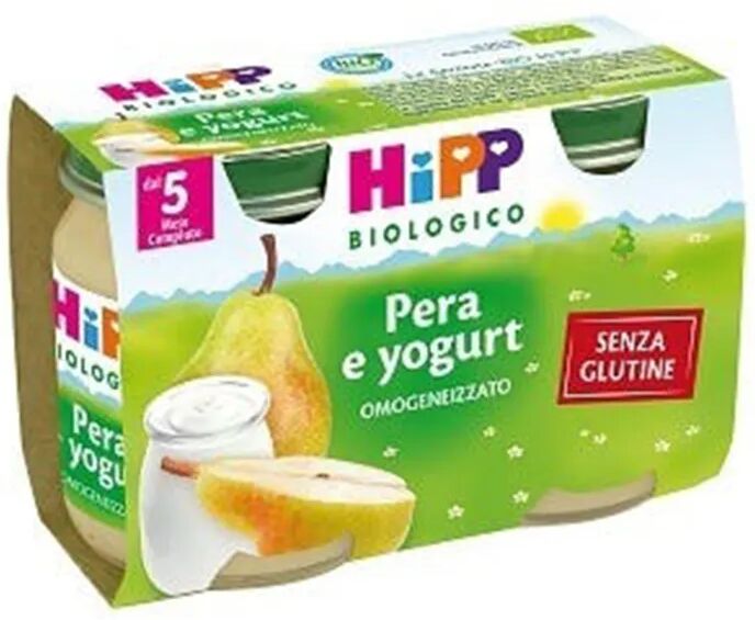 Hipp Biologico Omogeneizzato Merenda Pera e Yogurt 2 x125 g