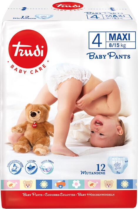 TRUDI baby care pants maxi 8/15kg 12 pezzi