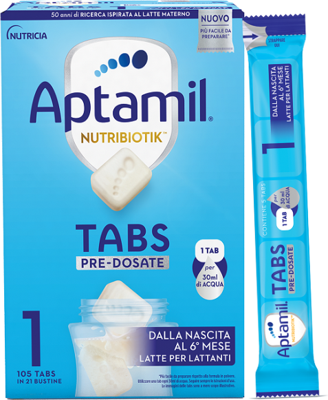 APTAMIL Nutribiotik 1 Tabs Pre-Dosate Latte Dalla Nascita 21 Bustine