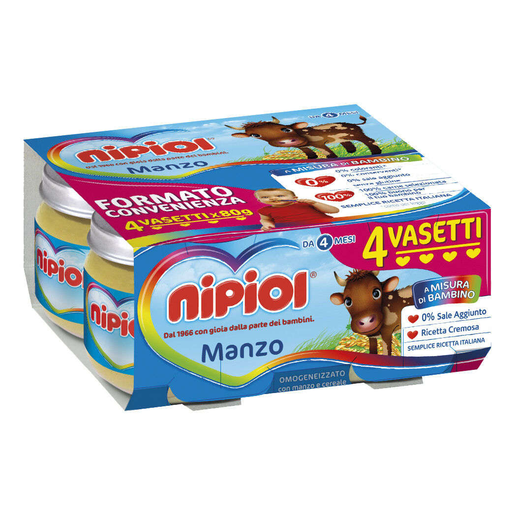 NIPIOL omogeneizzato manzo 4 x 80 g