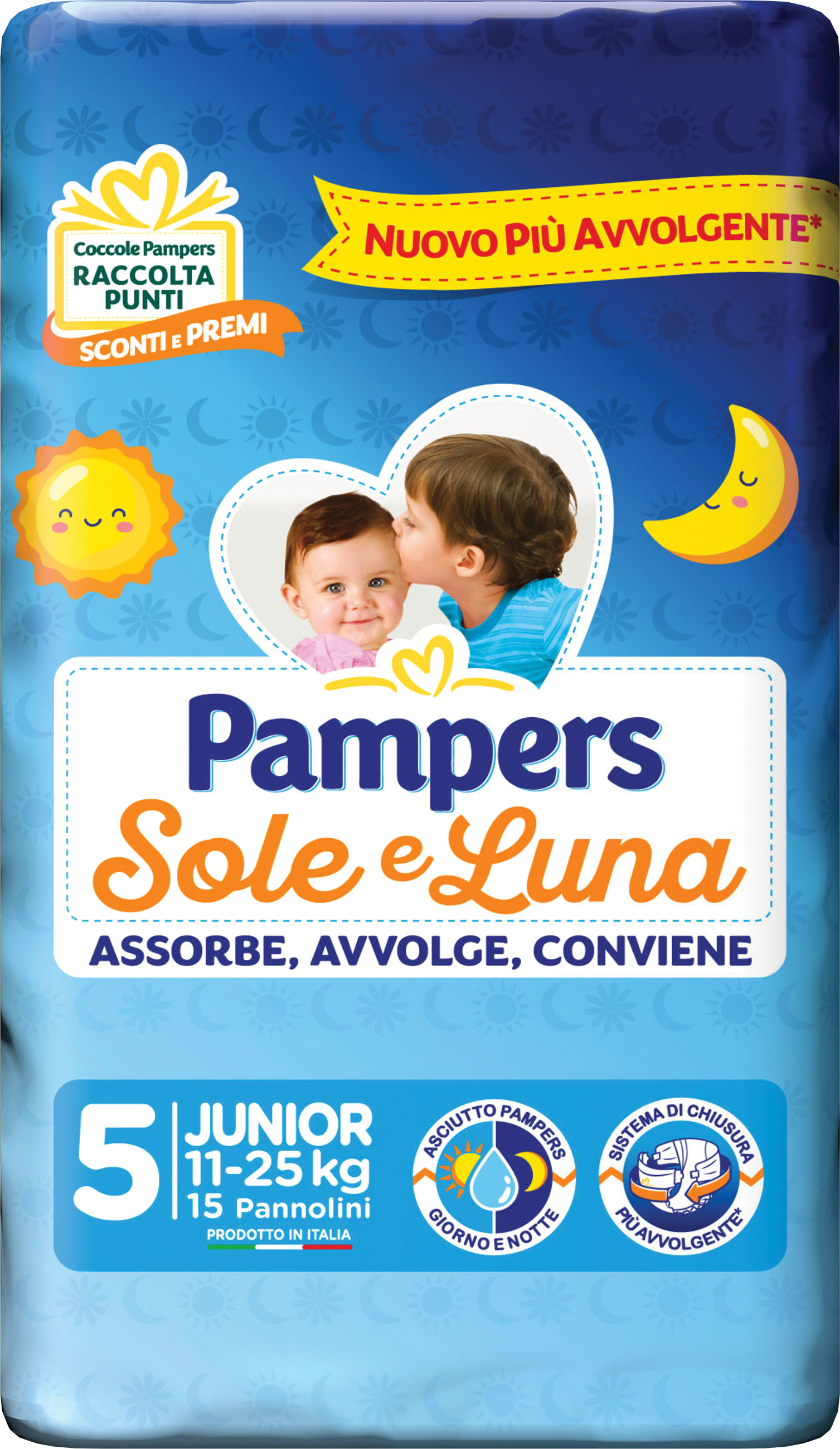 PAMPERS sole&luna junior 15 pezzi