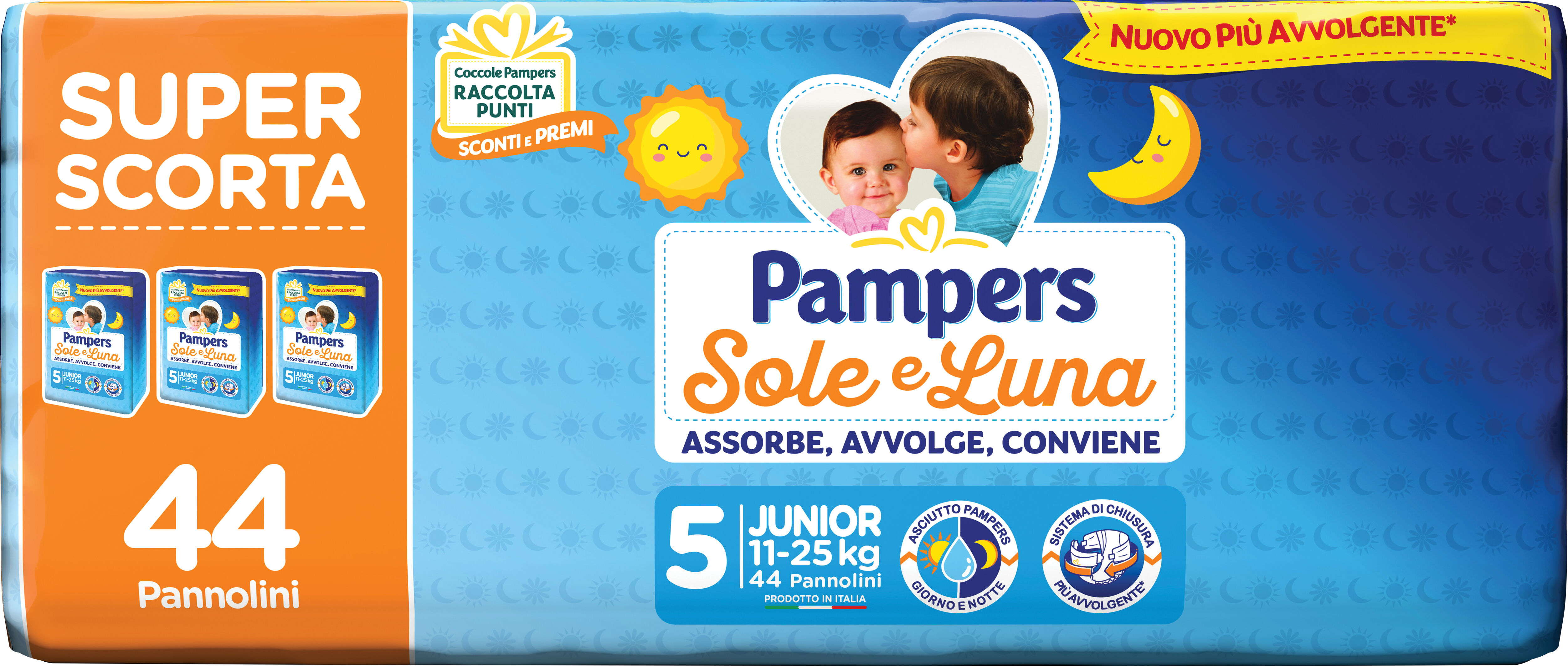 PAMPERS sole luna trio junior 44 pezzi