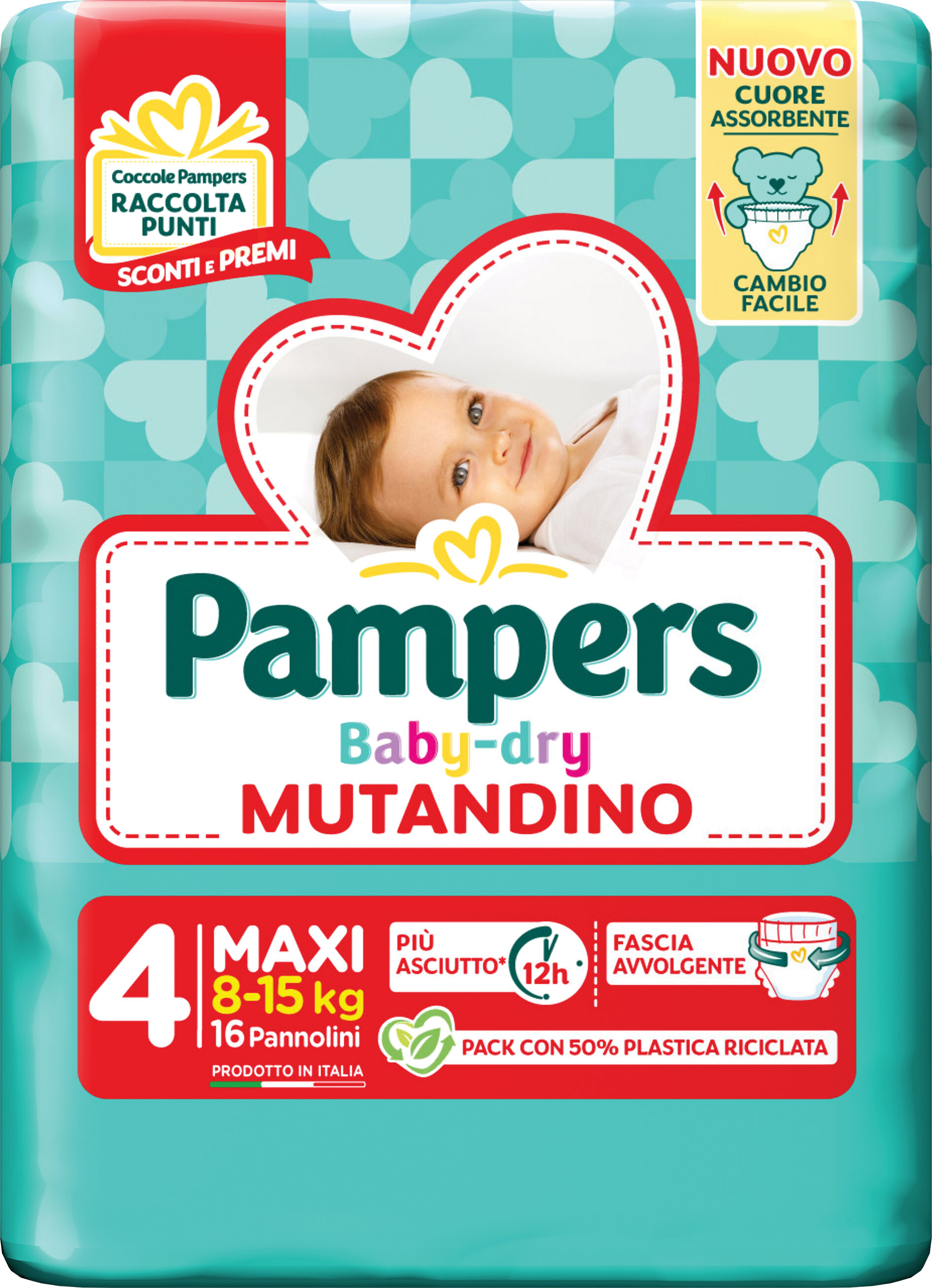 PAMPERS baby dry pannolino mutandina maxi small pack 16 pezzi