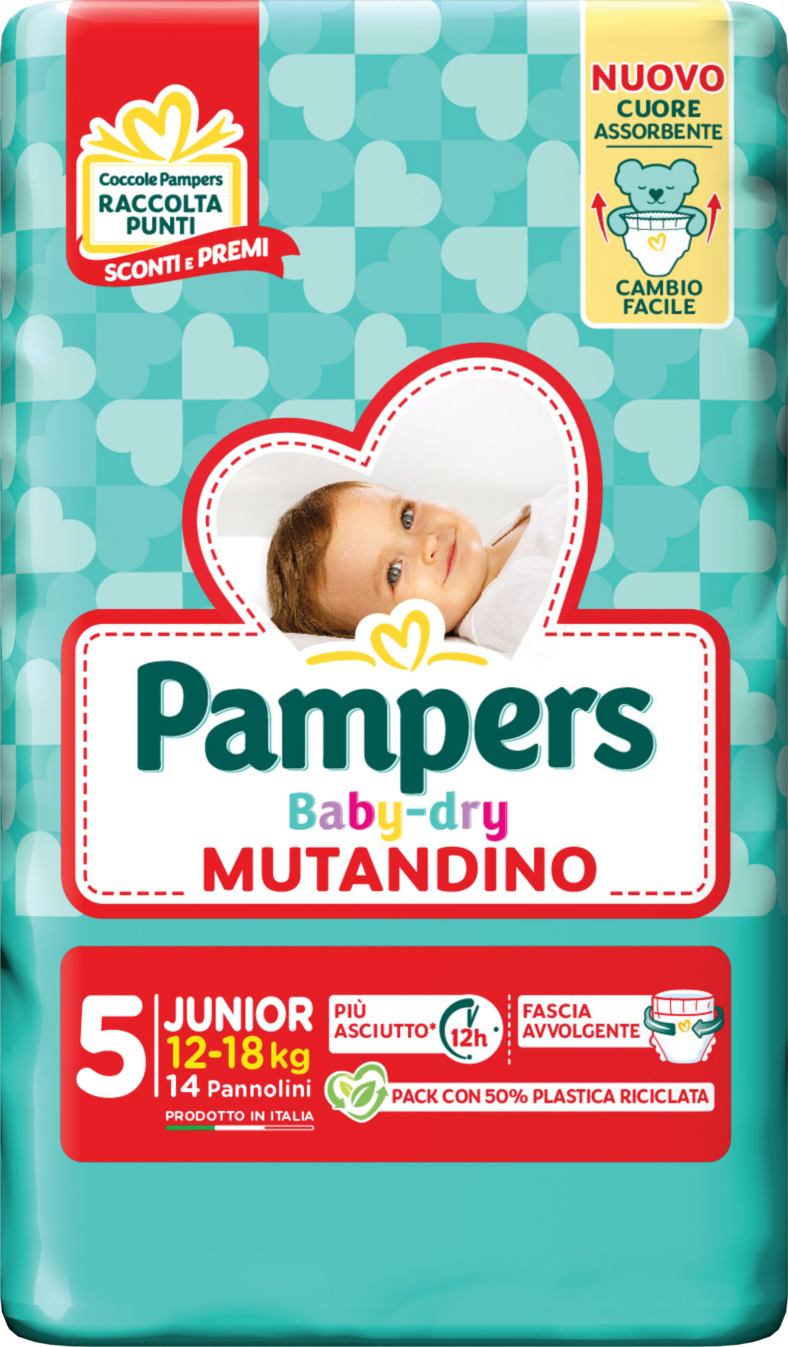 PAMPERS baby dry pannolino mutandina junior small pack 14 pezzi