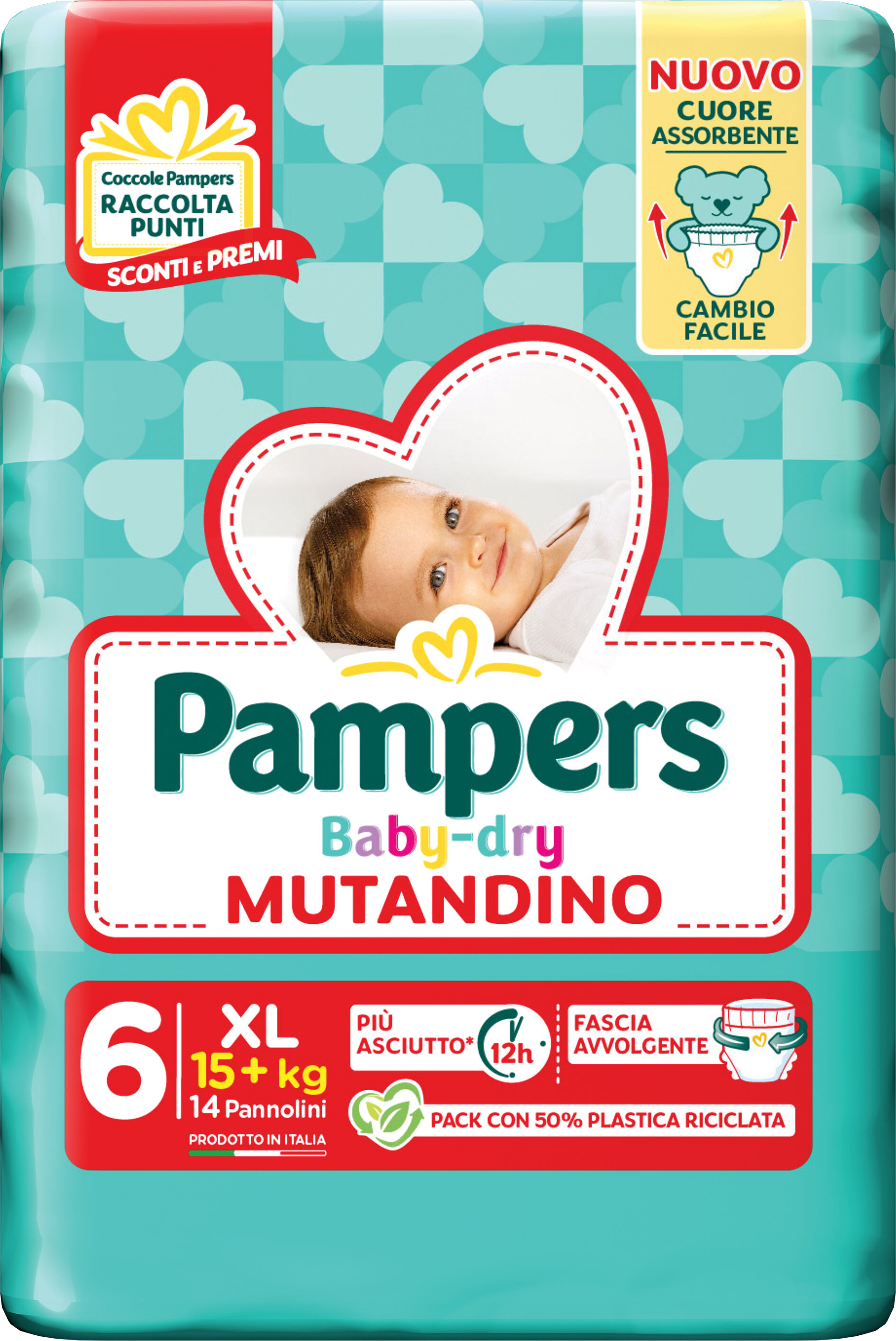 PAMPERS baby dry pannolino mutandina xl small pack 14 pezzi