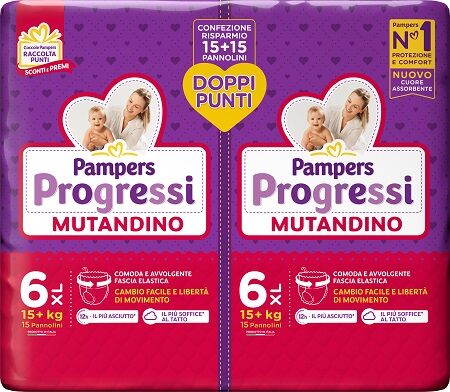 PAMPERS progressi mutandino extra large pacco doppio 30 pezzi