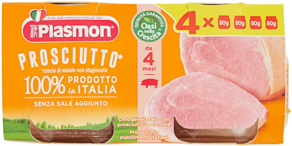 PLASMON Prosciutto 100% Naturale Da 4 Mesi 320 Grammi