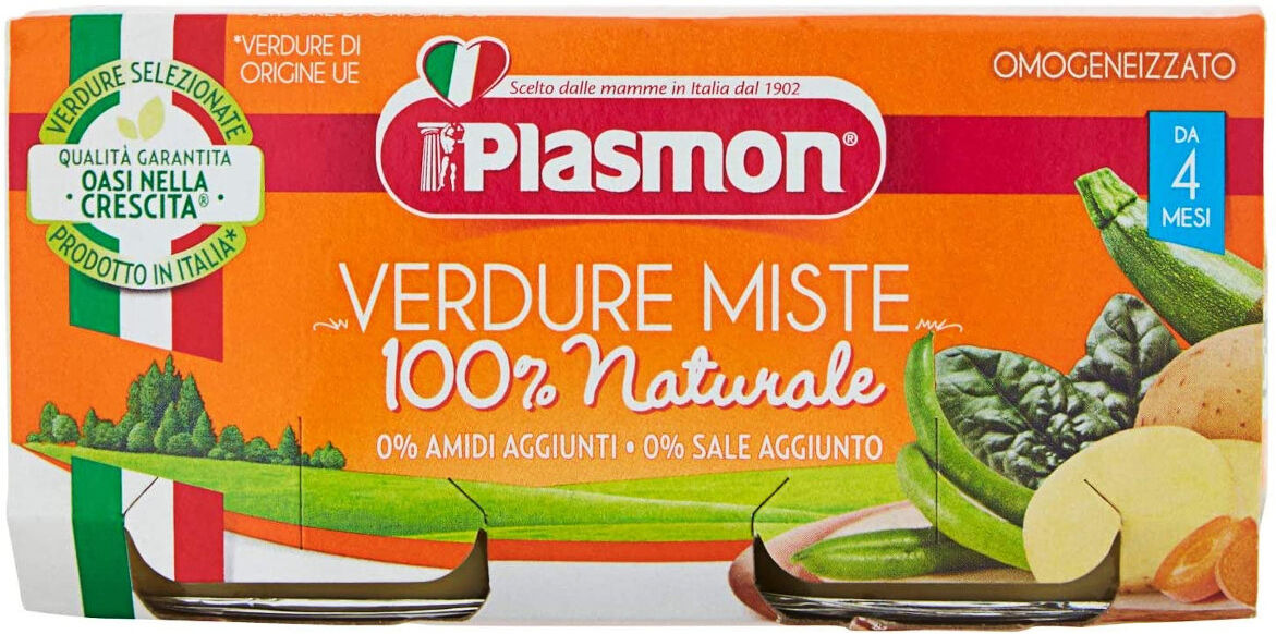 PLASMON Verdure Miste 100% Naturale Da 4 Mesi 160 Grammi