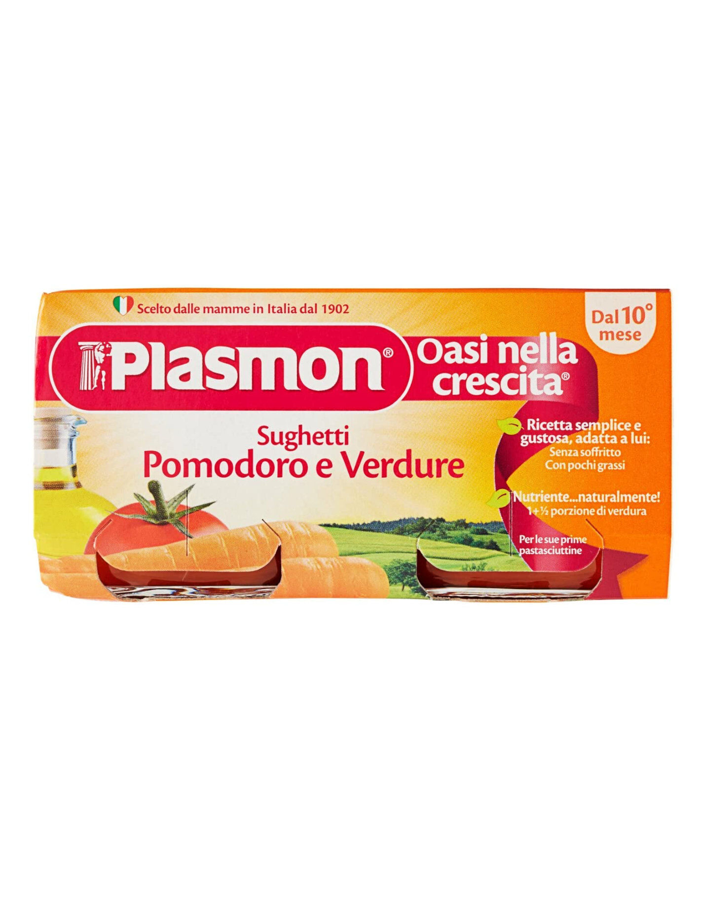 PLASMON Sughetti Pomodoro E Verdure 100% Naturale Dal 10° Mese 160 Grammi