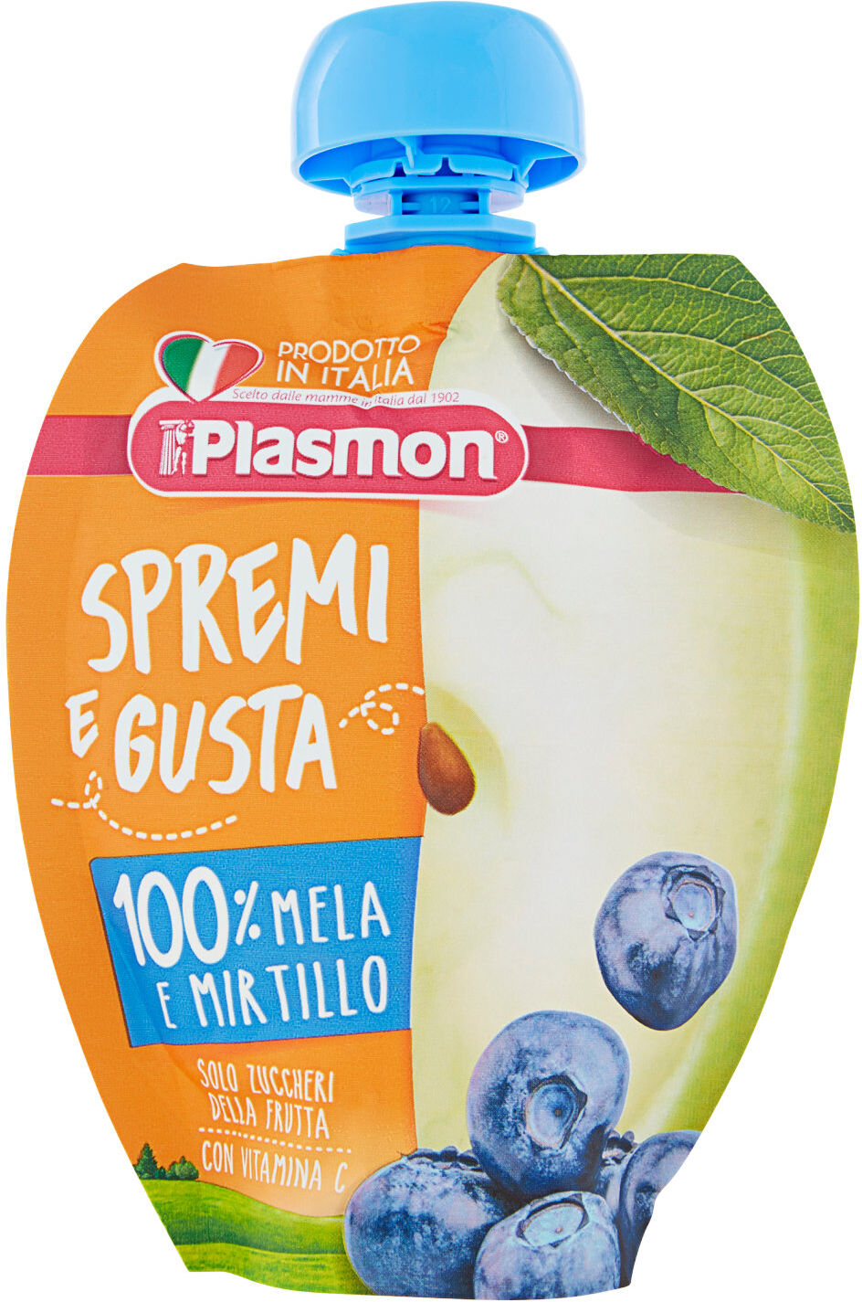 PLASMON Spremi E Gusta 100% Mela E Mirtillo Da 6 Mesi 100 Grammi